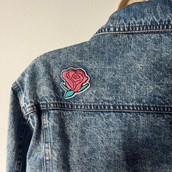 Honey Punch Patch Denim Jean Jacket Size S - Picture 7 of 11
